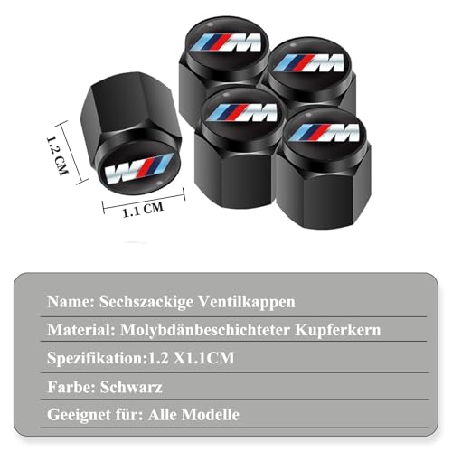 8 Stück Ventilkappen Auto mit 2 Stück Schraubenschlüssel, Metall Autoventil Kappe, Reifen Autoreifen für Ventildeckel, Reifenventilkappen für Geländewagen, Autos, Schwarz