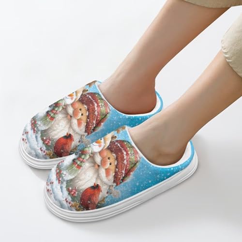 Christmas Slip-on House Slippers for Women Men Soft Plush Fluffy Warm Indoor House Home Winter Shoes Home Slippers3