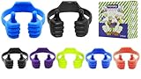 Honsky Thumbs-up Phone Stand for Tablets, E-Readers and Smart Phones - 1 Pack of Blue & Black + Pack of 5