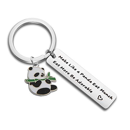 Panda Lover Gift Panda Gift Make Like a Panda Eat Munch Eat More Be Adorable Panda Fan Gift (Panda Keychain)