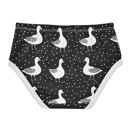 Wusikd White Geese Girls' Underwear Cotton Black White Dots Girls Briefs Soft Toddler Underwear 2T2