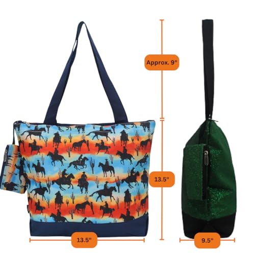 Image of NGIL Medium Top Zipper Closure Canvas Tote Bag with Attached Matching Coin Purse For Moms and Nurses