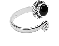 Vista 3 de Anillo de dedo del pie de piedra preciosa de plata de ley 925, joyería para el cuerpo, anillo de dedo del pie de la mano de la mano de la piedra