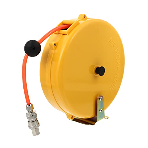 Mikikit Retractable Air Hose Reel 8m Length Aluminum for Pneumatic Tools Home Garden