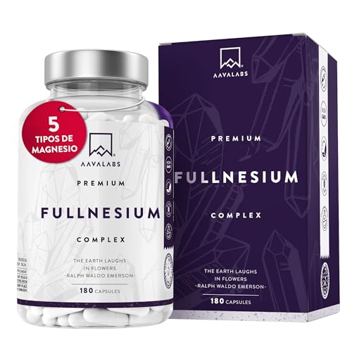 Complejo Premium de Magnesio (200mg) con Magnesio Bisglicinato + Taurato de Magnesio + Malato de Magnesio Puro + Óxido de Magnesio + Citrato de Magnesio Capsulas - 180 Capsulas -6 Meses
