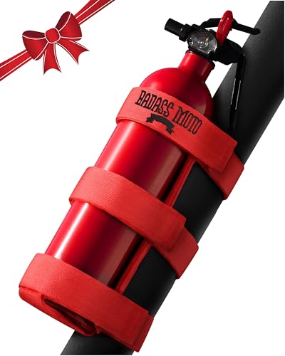 Badass Moto for Jeep Fire Extinguisher Mount, Fits Jeep Gladiator Fire Extinguisher Holder for Jeep Wrangler 1965-2026 JL JK JKU TJ CJ - No Tool Install for Roll Bar Jeep Accessories, Jeep Gifts, Red