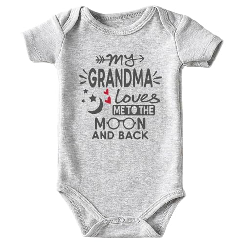 shlrzy My Grandma Loves Me To The Moon And Back Grandma'S Boy Funny Baby Clothes Girl infant outfit bodysuit