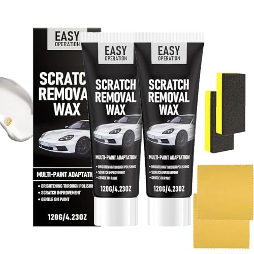 Premium Car Scratch Removal Wax, Universal Car Scratch Remover Kit for Vehicles, �v���~�A���J�[�X�N���b�`�������b�N�X�A�ԗ��p���j�o�[�T���J�[�X�N���b�`�����[�o�[�L�b�g�A���C�v