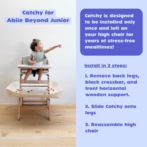Image of CATCHY - Food Catcher - Compatible with Abiie Beyond Junior High Chair - Highchair Sold Separately - Baby & Toddler Food & Mess Catcher - Under High Chair Accessory - Baby Feeding Essentials | High Chair Food Catcher - High Chair Sold Separately - Baby & Toddler Food & Mess Catcher - Under High Chair Accessory