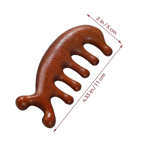 Peine y cepillo masajeador para cuero cabelludo de madera miniatura 2