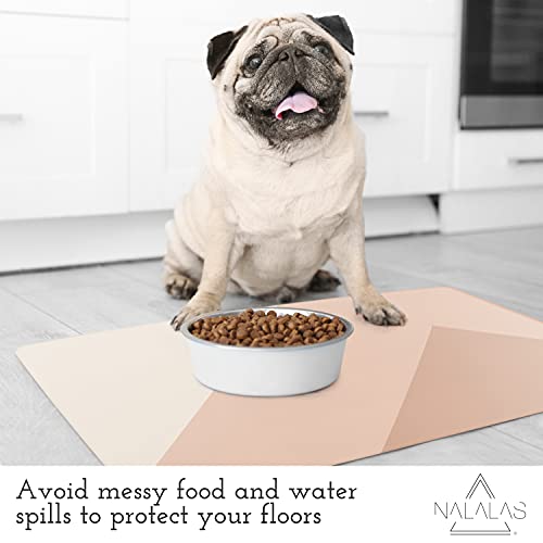Nalalas Bohemian Large Waterproof Dog Mat - Food & Water Pet Food Mat, Cat Food Mat, Dog Food Mat For Floors - Waterproof Nonslip Eco-Friendly Pet Dog Placemats - Food & Water Dog Bowl Mats 16.5"X28" #TOP3