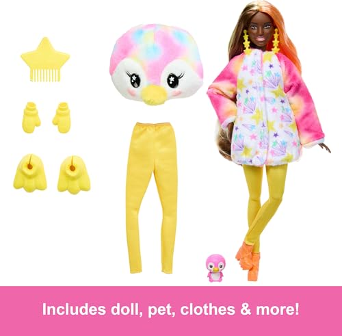 Barbie Cutie Reveal Doll & Accessories, Color Dream Series, Tie-Dyed Penguin Costume & 10 Surprises Including Color Change - image 5