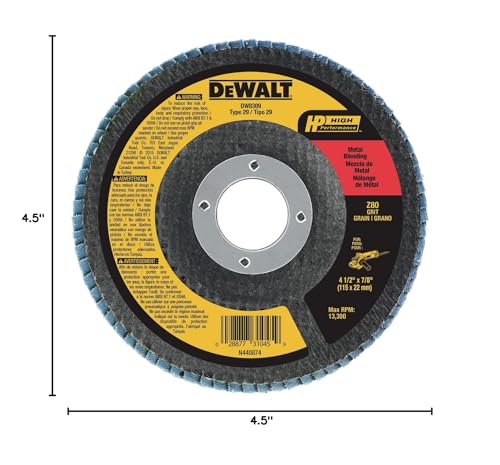 DEWALT Flap Disc, Zirconia, 4-1/2-Inch x 7/8-Inch, 80-Grit (DW8309)