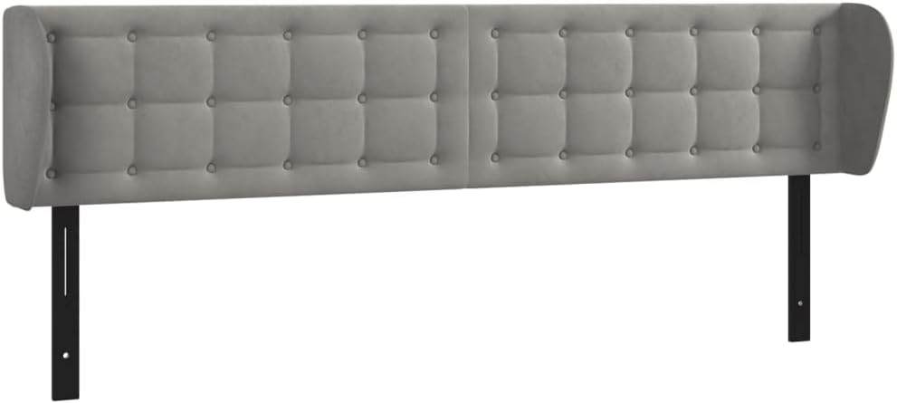 Box Spring Bed with Mattress Light Gray King Velvet,Beds & Bed es-171.93lbs,Non-Slip