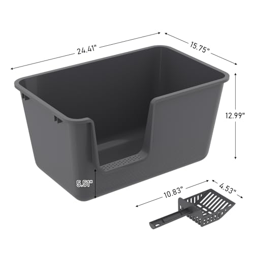 Arenero para gato plástico abierto 4 unidades gris miniatura 2