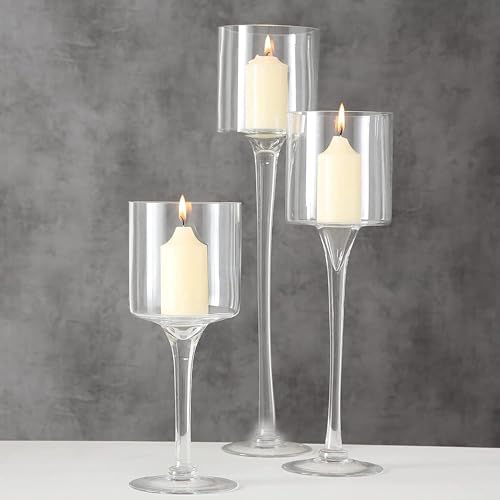 Glass Candleholders Tea Light Candle Holders Clear Wedding Weddings Hurricane