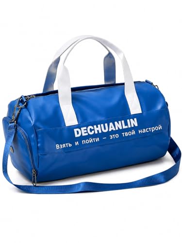 Gym Bag with Shoe Compartment & Wet Pocket Waterproof Sports Duffle Bag for Men and Women Fitness Swimming Football Travel & Weekend Blue