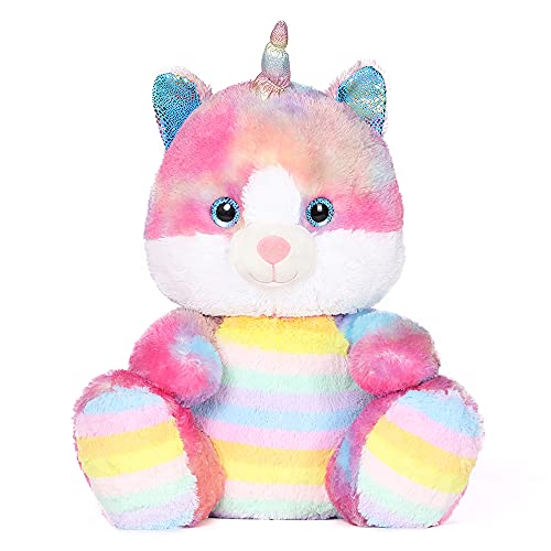 Muiteiur Unicorn Stuffed Animal Cute Caticorn Toy with Rainbow Plush and Sparkly Horn Gift for Kids Girlfriend (Multicolor,19.8Inch)