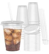 Amazon.com | OZMOJOO 16 oz Reusable Black Plastic Cups with Lids and Straws  - 15 Pack Matte Plastic Tumbler for Iced Coffee - Sturdy BPA Free Drinking  Cups for Smoothies, Milkshakes, Cold