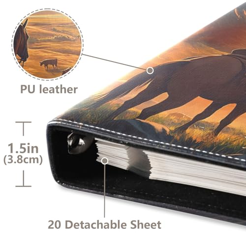 Álbum de Fotos Autoadhesivo con Diseño de Vaquero a Caballo, Libro de Recuerdos para Scrapbooking, Cubierta de Cuero Sintético, para Bodas, Aniversarios y Fotos Familiares, DIY miniatura 4