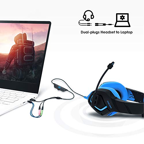 Millso Headset Adapter, 3.3 Feet 3.5Mm Mic And Audio Headphone Splitter (Trrs Male To 2 Trs Female) Ctia 4 Pole Stereo Jack Y Cable For Dual-Plug Headset To Ps4, Xbox One, Phone, Laptop, Pc #TOP2