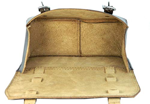 Herte Bicycle Leather Saddle Bag Seat Handlebar Vintage Retro Pouch (Black, Small) #TOP5