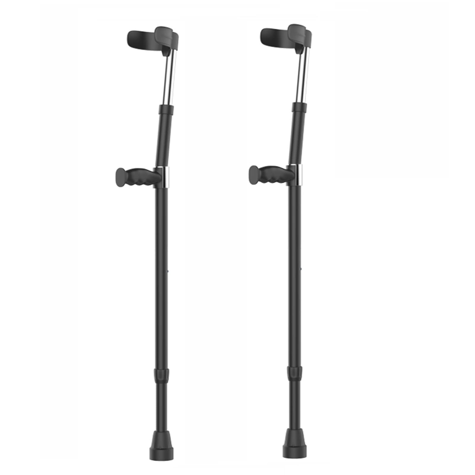 Muletas para Hombre Adulto (x2 Piezas, Puño Abierto), Muletas para Codo de Mujer, Regulables en Altura, Muletas Ortopedicas para Caminar (Color : Zwart, Size : 1 Pair)