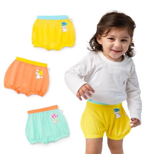 Image of superbottoms Baby Bloomers | Unisex Supersoft Underwear for Girls and Boys | 3X Softer Underwear | Super Stretchy, Breathable, Gentle Elastics, No Scratchy Tags, AZO-Free Dyes| 3 Free Funky Tattoos