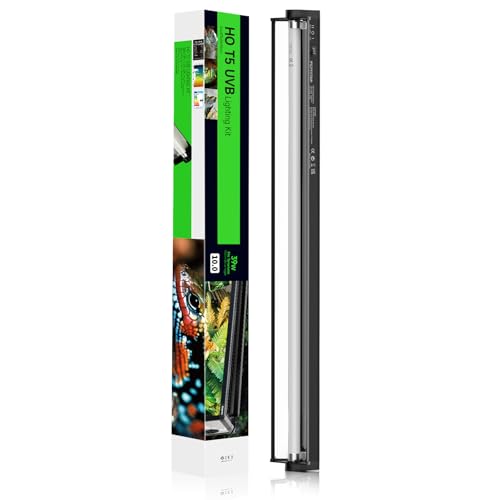 Upgraded T5 10.0 UVB Reptile Light HO Combo Kit, 35' UVB Light Adjustable Brightness & UVA UVB, Reptile Lamp for Tropical & Deserts Such as Bearded Dragon