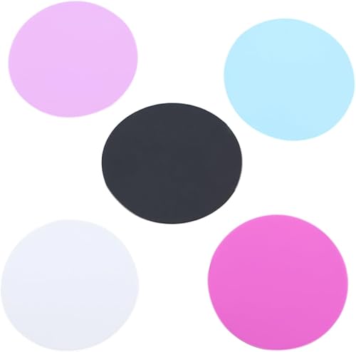 FRCOLOR 5 unids redondo de pintura acrílica de acero inoxidable paleta de gel de uñas tablero de color pintura de uñas paleta de uñas para arte de