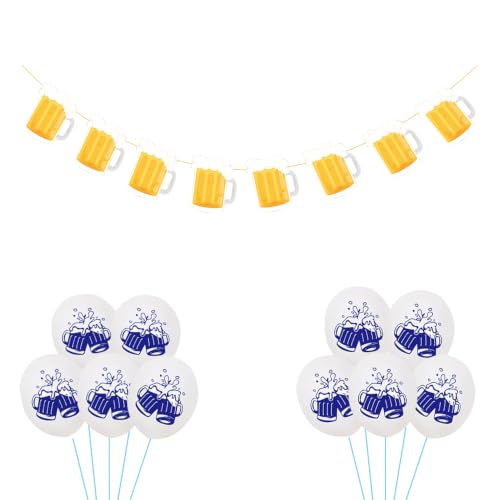 Image of Beer Birthday Banner for Beer Party and Birthday Wedding Party Supplies (White)