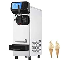 Commercial Ice Cream Machine, 1800W Soft Serve Maker, 21L/h Capacity, Intelligent Touch Display for Restaurants and Snack Bars