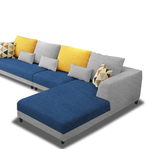Image of Galib RHS 6 Seater L Shape Sofa Set for Living Room (Blue Grey Fabric) Premium Fabric Sofa