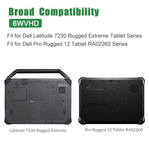 Image of 6WVHD 451-BDDY Laptop Battery Replacement for Dell Latitude 7230 Rugged Extreme Tablet T06H T06H001 Pro Rugged 12 Tablet RA02260 Series FNW8F 0VDDJY VDDJY 0JM6CX JM6CX 7.6V 35.6Wh 4457mAh