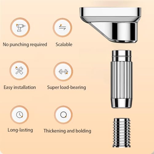 Tringle réglable sans perçage en acier inoxydable pour placard