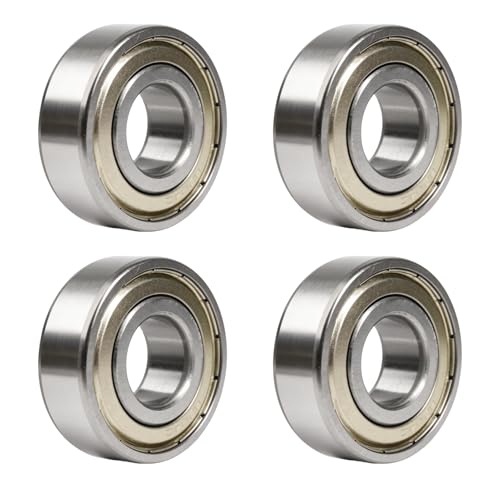 Rowglow 4 Piezas 6204zz 6204z Rodamiento De Bolas 20x47x14mm, Rodamientos De Ranura Profunda 6204-2z 6204 Zz Doble Junta MetáLica Cromada Acero Para MáQuinas Y Herramientas (6204zz 4pcs)