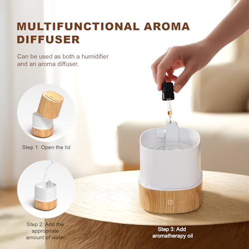 Nixtrve Essential Oil Diffuser, 125ml Aromatherapy Diffuser, Ultrasonic Diffusers for Essential Oils, Cool Mist Humidifier with 7-Color LED Lights, Auto Shut-Off Function, for Office and Home(Maple) - Image 3