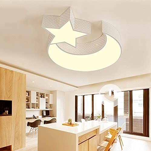 Plafonnier LED dimmable etoile lune pour chambre d'enfant design moderne