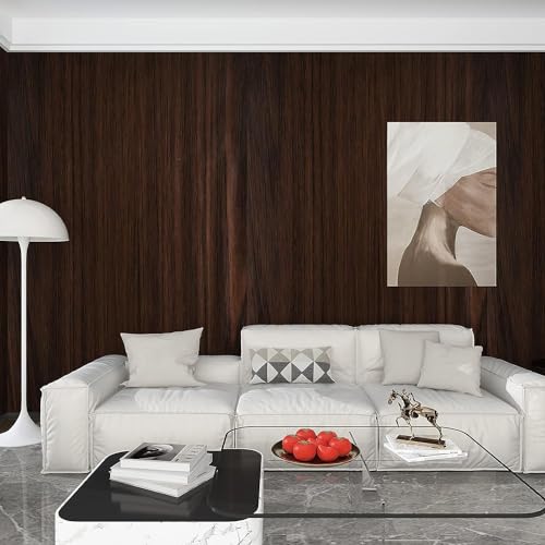 Image of SUNBIRD Wood Furniture Wallpaper Vinyl, Self-Adhesive Wood Wall Paper, Almirah,Kitchen Home Decoration 24in x 3 Meter (Black Wallnut)