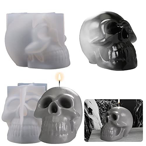 2 Pack Skull Mold Skull Resin Mold Ghost Mold Bone Skull Candle Mold Animal Mold Tray Mold Silicone Mold For Resin Candle Mold Clay Mold Skull Soap Mold Candle Making Mold Soap Making Molds #TOP27