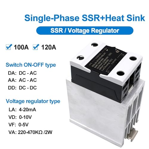 Relais d'état solide monophasé 120 A avec radiateur intégré On-Off