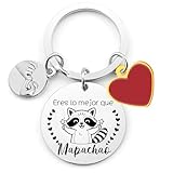 XQXQXZ regalo pareja graciosa Eres lo mejor que mapachao en Español para enamorados y aniversario llavero originales para regalar regalos San Valentín, novios, amor, romántico Pareja (1)