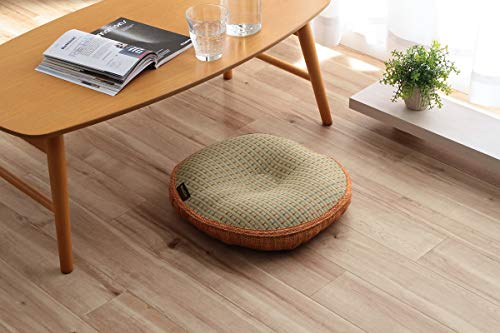 イケヒコ い草 クリア クッション 円座 低反発 抗菌防臭 消臭 シンプル 小林製薬コバガード使用 約40丸 オレンジ #3282029