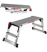 ERGOMASTER 40'' Step Stool Folding Step Ladder Portable Work Bench Aluminum Drywall Stool with No...