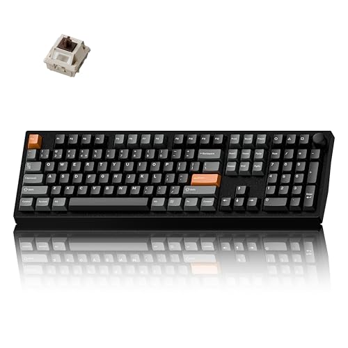 Image of Keychron P6 Ultra 8K Polling Rate Full-Size Aluminum Wireless Mechanical Keyboard, 2.4 GHz /Bluetooth /Wired Custom RGB, Hot-Swappable Silk POM Brown Switch for Mac Windows Linux - Black