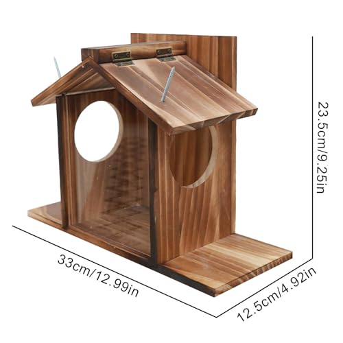 Mangeoire écureuil en bois extérieur cabane oiseaux hiver étanche pour balcon