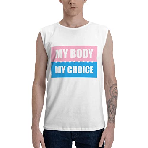 T-shirt sans manches My Body My Choice pour femme avec dictons engagés