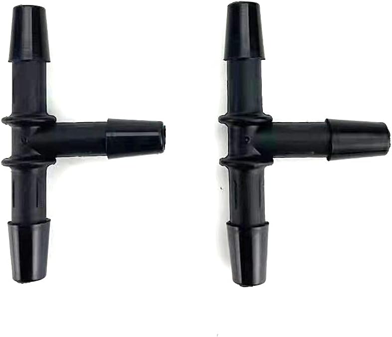 KDP Automotive Heater Hose Connector, Barb Tee (T-1/4“X1/4“X1/4“(Tee: 6X6X6MM), pack of 2
