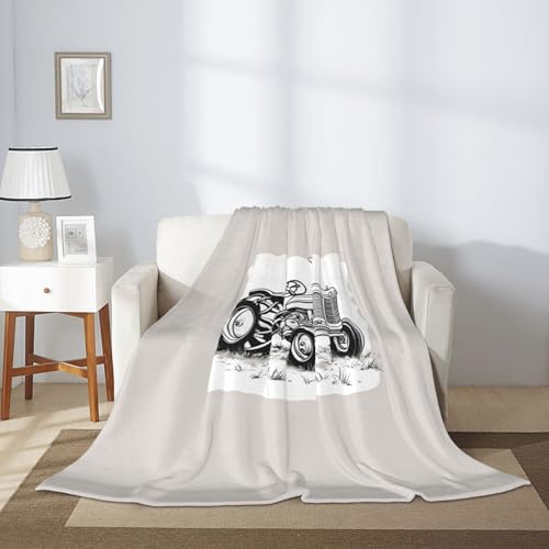 Couverture tracteur dessin animé grande taille plaid doux lit canapé camping