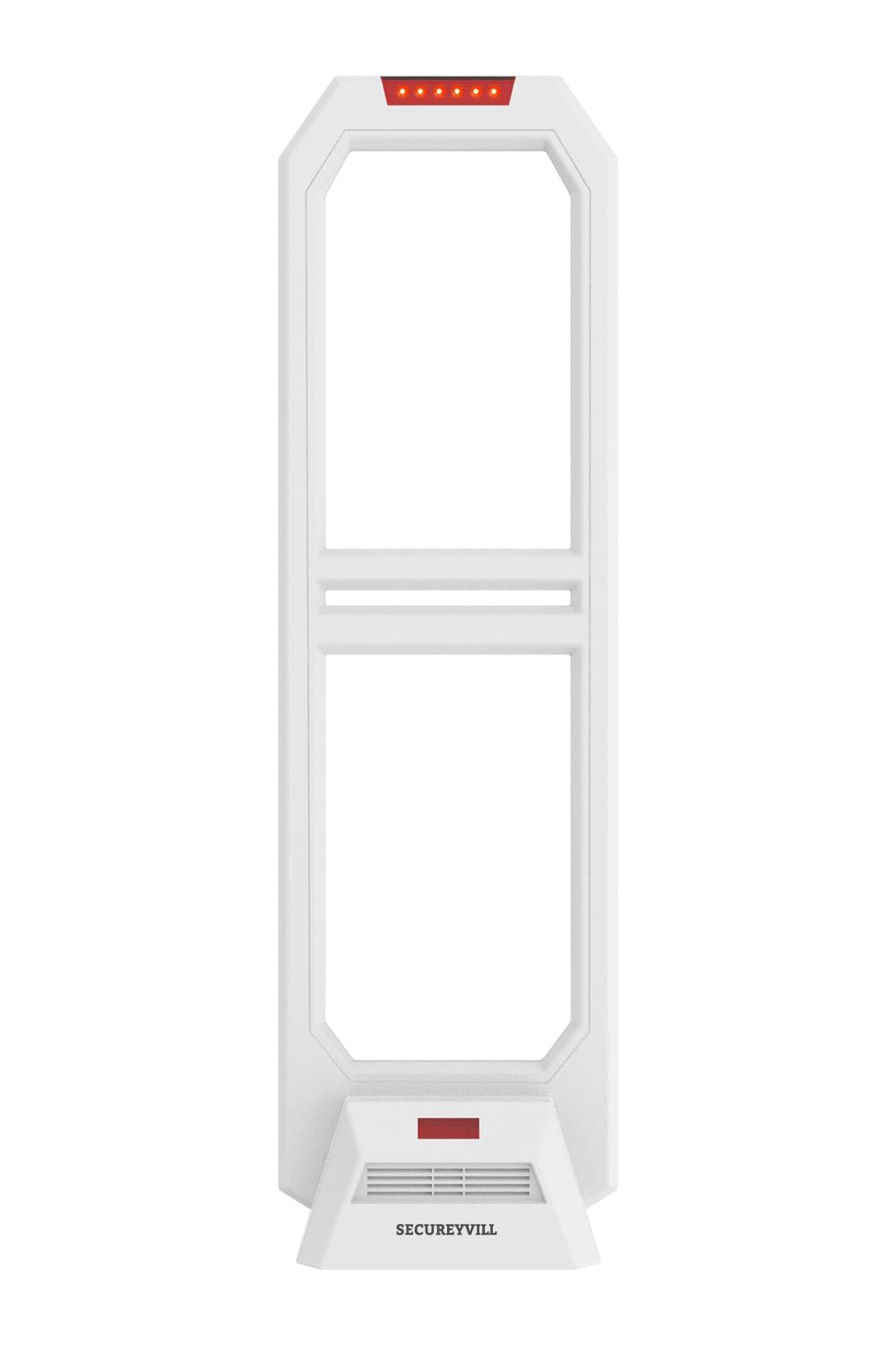 Portique Antivol AM 58kHz, Antenne de Sécurité Magasin avec Détection Fiable et Alarme Sonore et Lumineuse, Blanc, Kit avec 100 Étiquettes Antivol pour Petits Commerces
